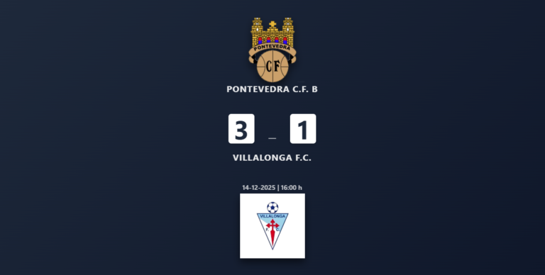 Pontevedra CF B - Villalonga FC (3-1) Preferente