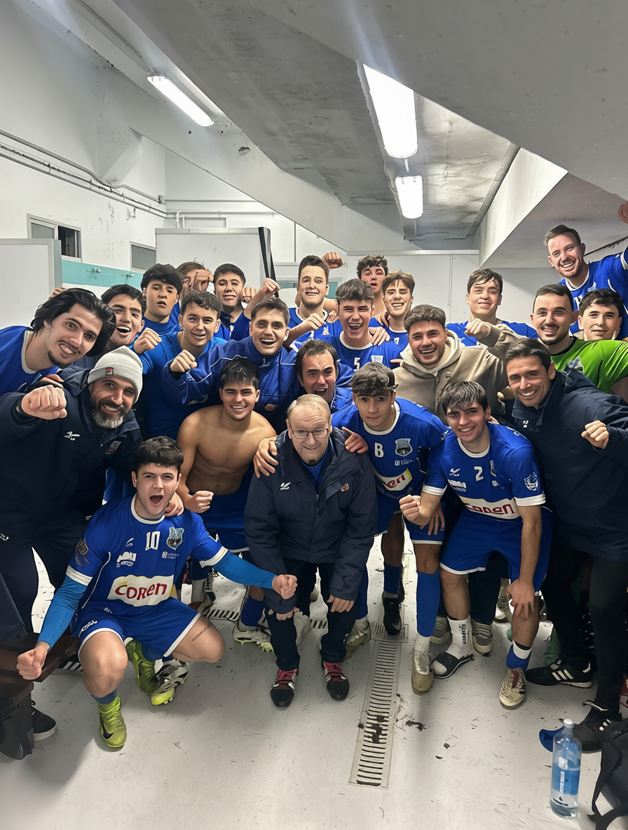 Porrino Industrial FC Celebracion Victoria en TUY