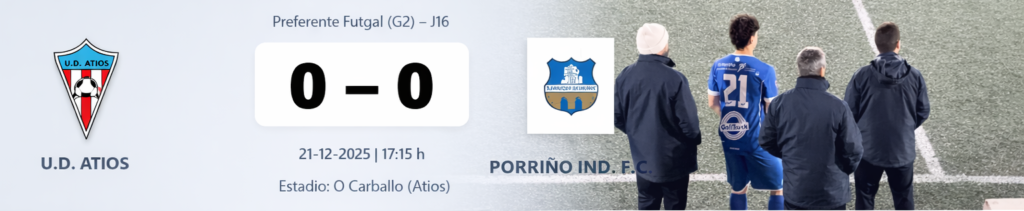 UD ATIOS - Porriño Industrial FC Jornada 16 (0-0)