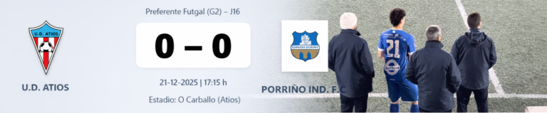 UD ATIOS - Porriño Industrial FC Jornada 16 (0-0)
